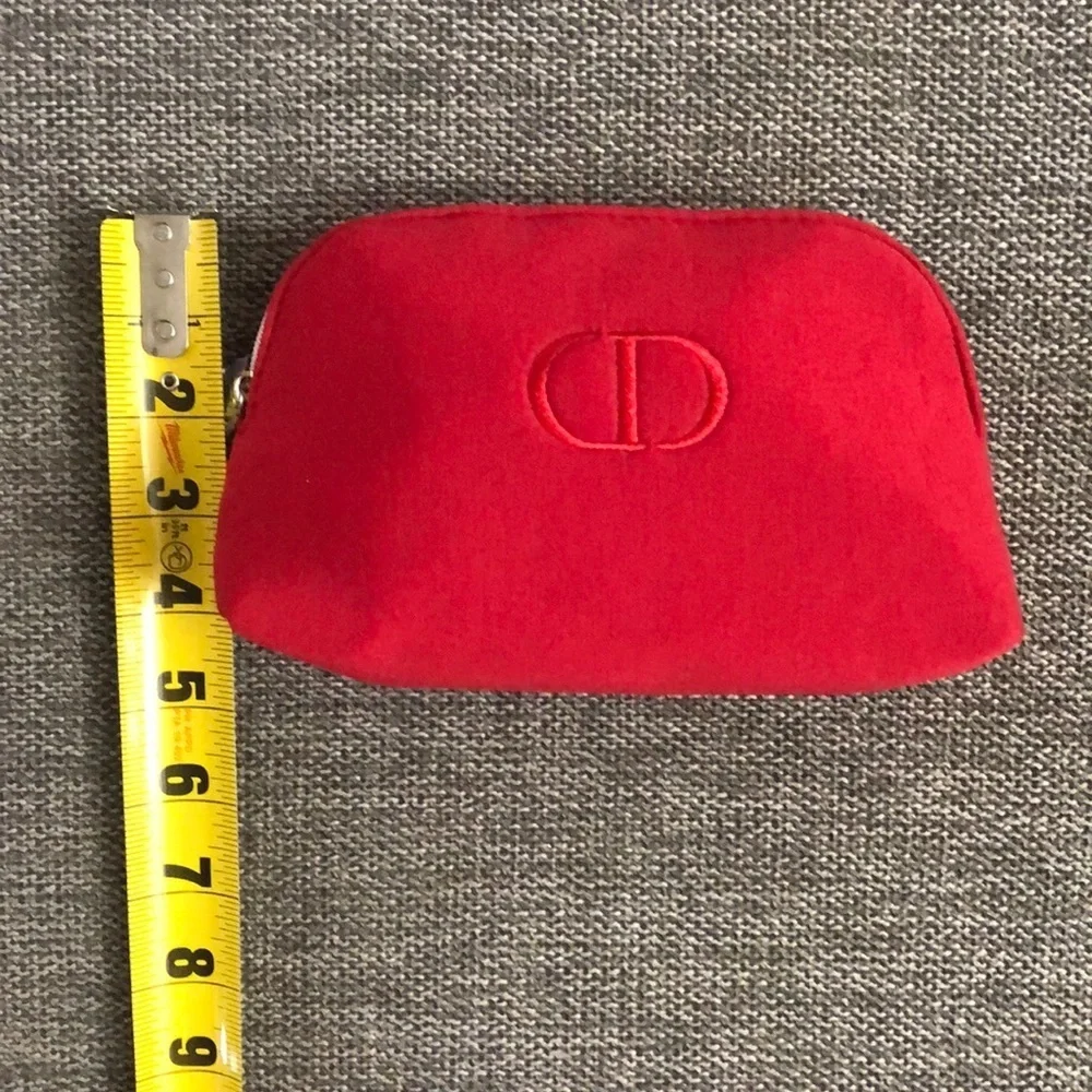 Dior Beauty Makeup Logo Small Luxury Pouch Gift Authentic Red - Picture 17 of 17